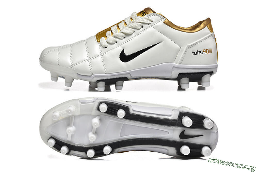 Nike Air Zoom Total 90 III FG Football Boots - White/Black/Gold 1