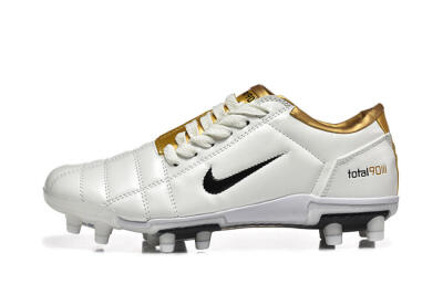 Nike Air Zoom Total 90 III FG Football Boots - White/Black/Gold