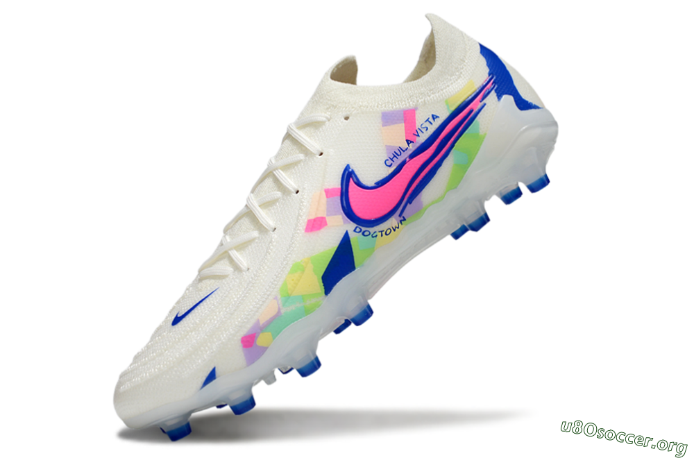 Nike Phantom GX 2 Elite AG Football Boots - White/Blue/Pink 6