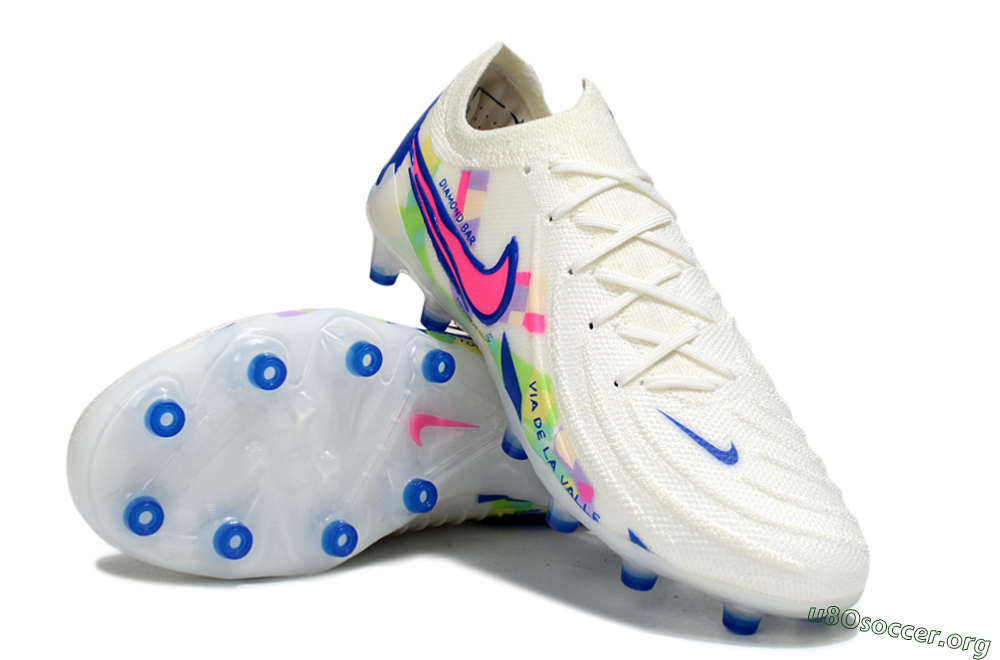 Nike Phantom GX 2 Elite AG Football Boots - White/Blue/Pink 4