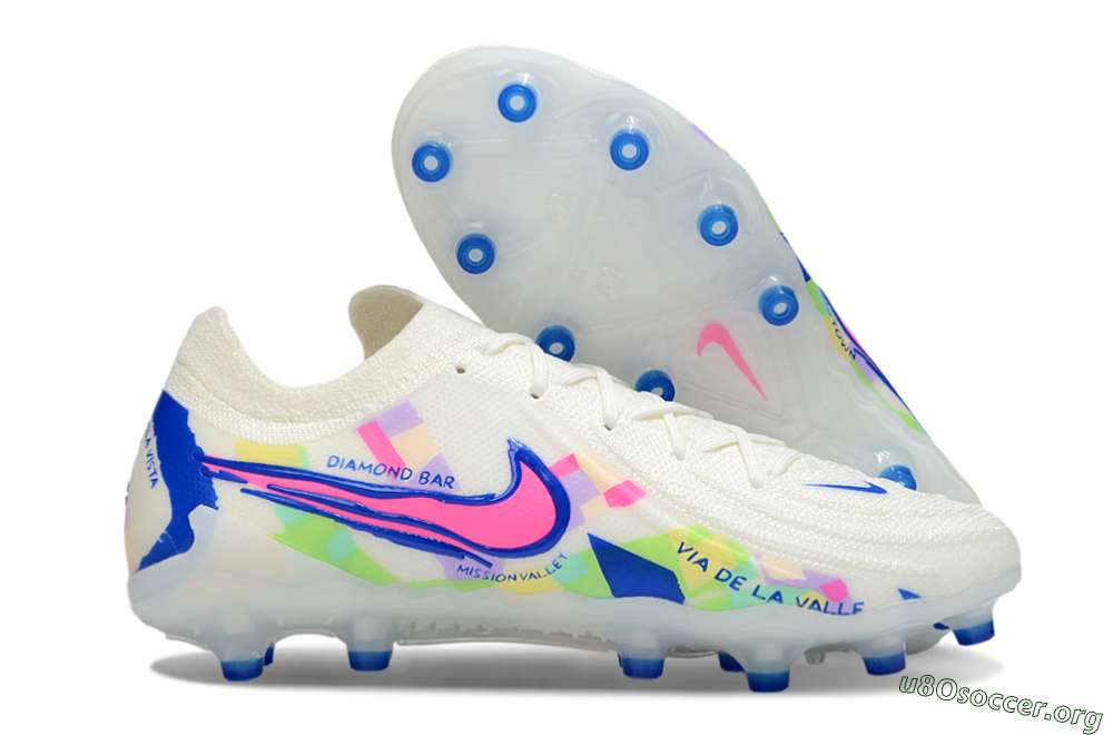Nike Phantom GX 2 Elite AG Football Boots - White/Blue/Pink 2