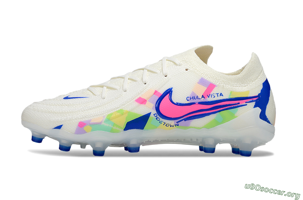 Nike Phantom GX 2 Elite AG Football Boots - White/Blue/Pink 3