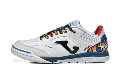 Joma Top Flex IC Football Shoes - White/Blue/Red/Yellow