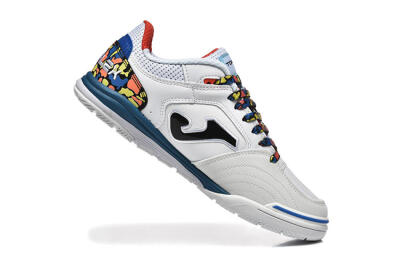 Joma Top Flex IC Football Shoes - White/Blue/Red/Yellow