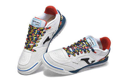 Joma Top Flex IC Football Shoes - White/Blue/Red/Yellow