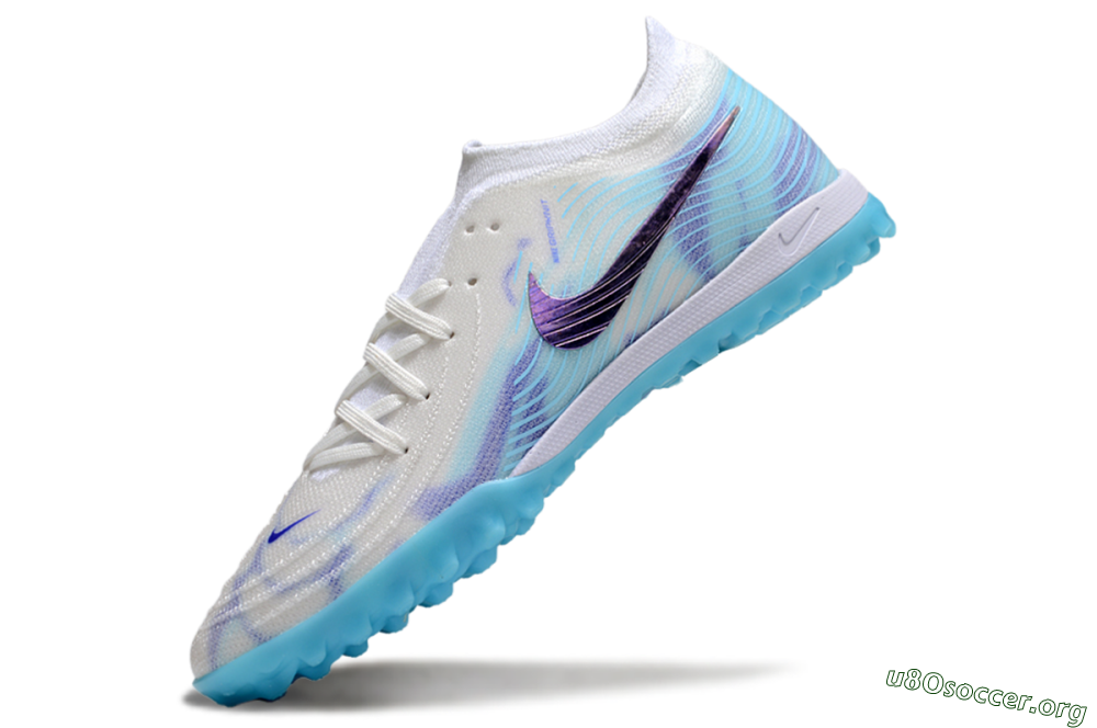 Nike Phantom GX 2 Elite TF Football Shoes - White/Purple/Jade 5