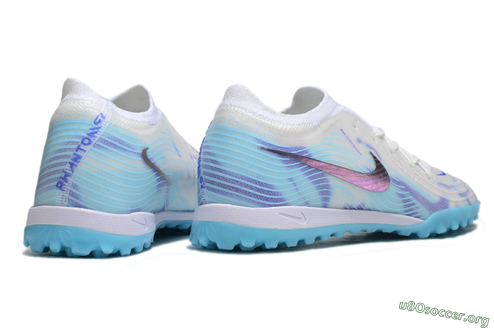 Nike Phantom GX 2 Elite TF Football Shoes - White/Purple/Jade 6