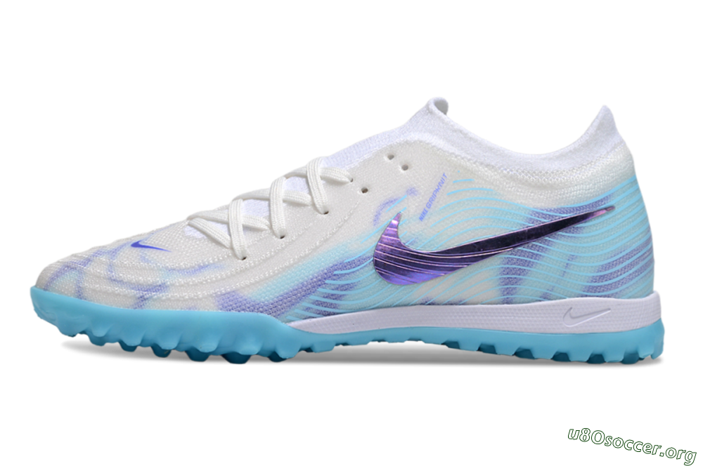 Nike Phantom GX 2 Elite TF Football Shoes - White/Purple/Jade 3