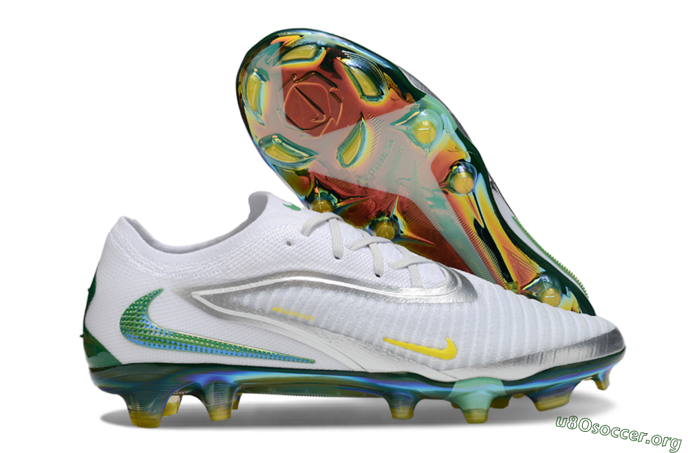 Nike Phantom 6 Elite FG Football Boots - White/Silver/Yellow 2