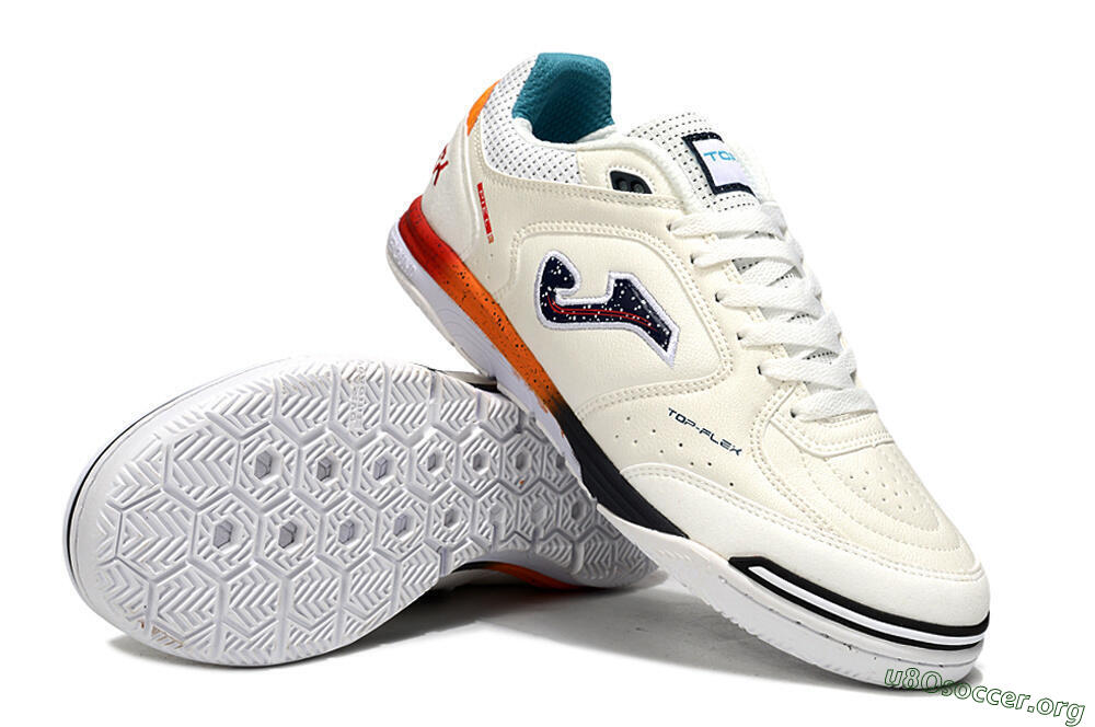 Joma Top Flex IC Football Shoes - White/Black/Red 0
