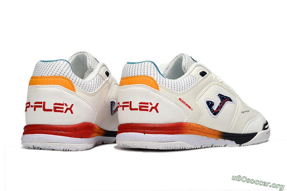 Joma Top Flex IC Football Shoes - White/Black/Red 6