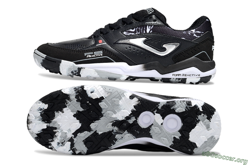 Joma Top Flex TF Football Shoes - Black/Silver/White 1