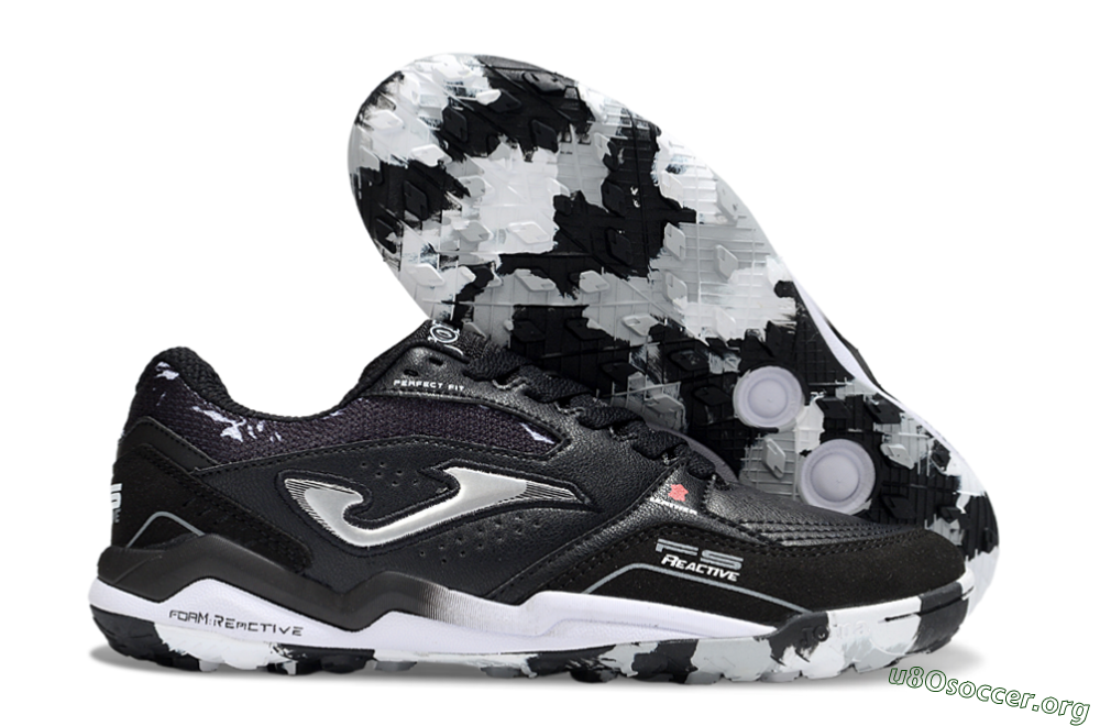 Joma Top Flex TF Football Shoes - Black/Silver/White 2