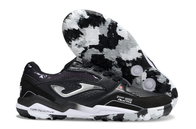 Joma Top Flex TF Football Shoes - Black/Silver/White