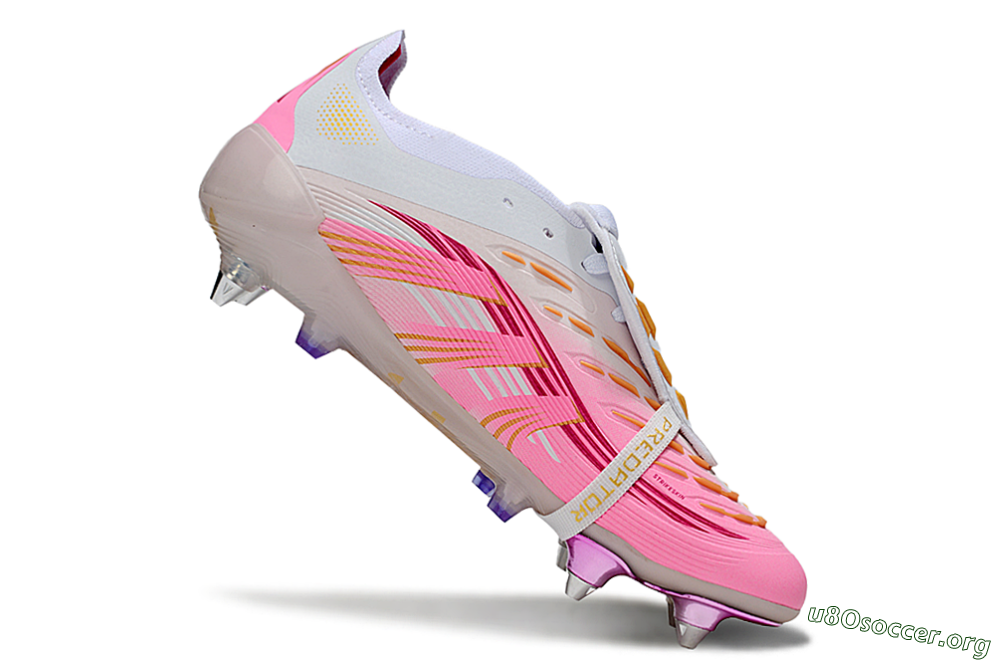 Adidas Predator 25 Elite Foldover Tongue SG Football Boots - Pink/White/Gold 4