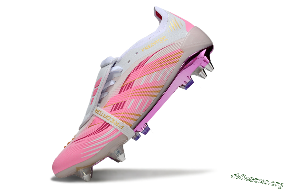 Adidas Predator 25 Elite Foldover Tongue SG Football Boots - Pink/White/Gold 5