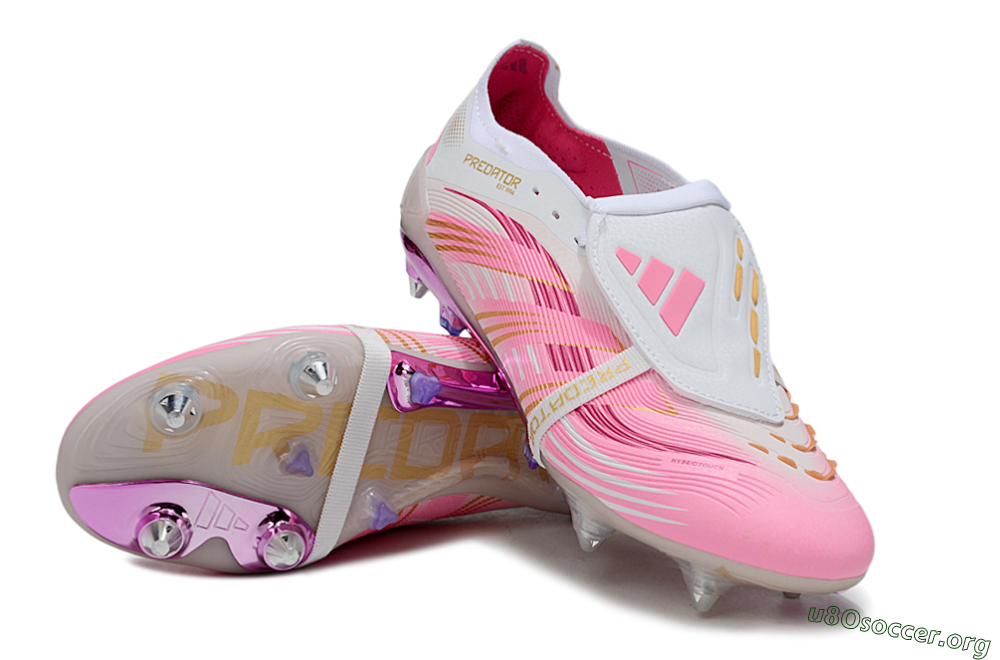 Adidas Predator 25 Elite Foldover Tongue SG Football Boots - Pink/White/Gold 0