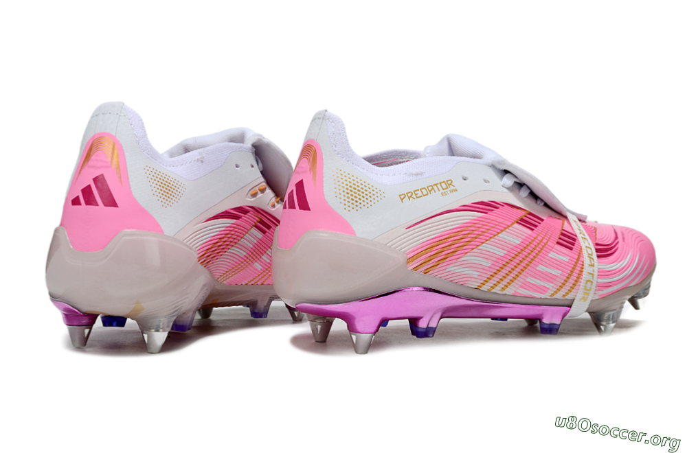 Adidas Predator 25 Elite Foldover Tongue SG Football Boots - Pink/White/Gold 6