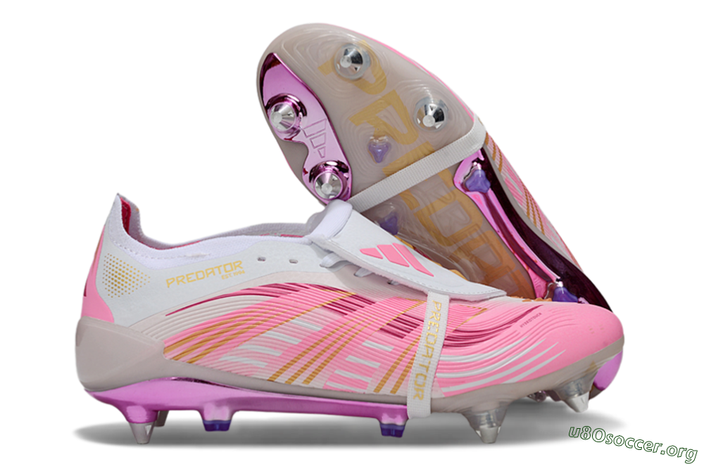 Adidas Predator 25 Elite Foldover Tongue SG Football Boots - Pink/White/Gold 2