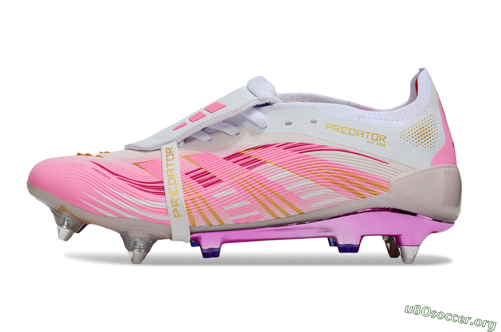 Adidas Predator 25 Elite Foldover Tongue SG Football Boots - Pink/White/Gold 3