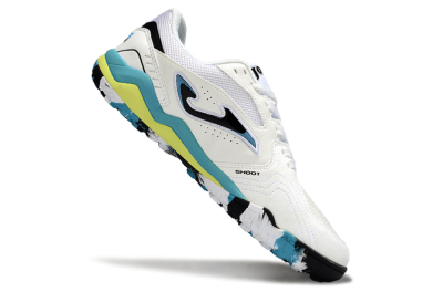 Joma Top Flex TF Football Shoes - White/Jade/Yellow