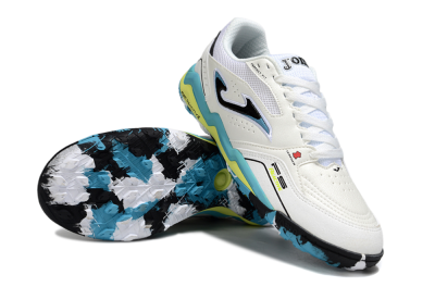 Joma Top Flex TF Football Shoes - White/Jade/Yellow