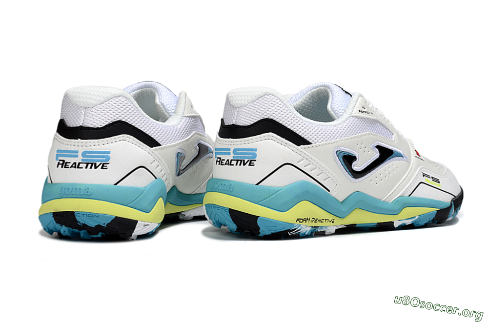 Joma Top Flex TF Football Shoes - White/Jade/Yellow 6