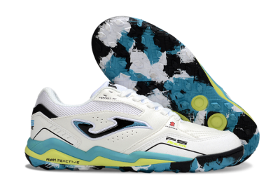 Joma Top Flex TF Football Shoes - White/Jade/Yellow