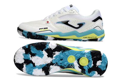 Joma Top Flex TF Football Shoes - White/Jade/Yellow