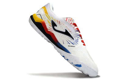 Joma Top Flex TF Football Shoes - White/Blue/Red/Yellow