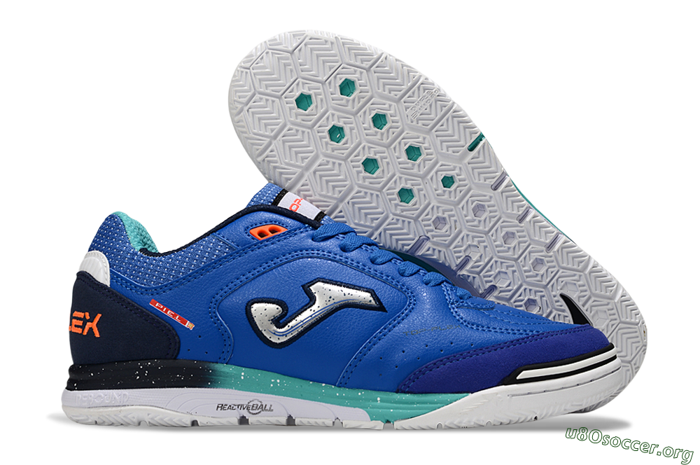 Joma Top Flex IC Football Shoes - Blue/Silver/Black 2