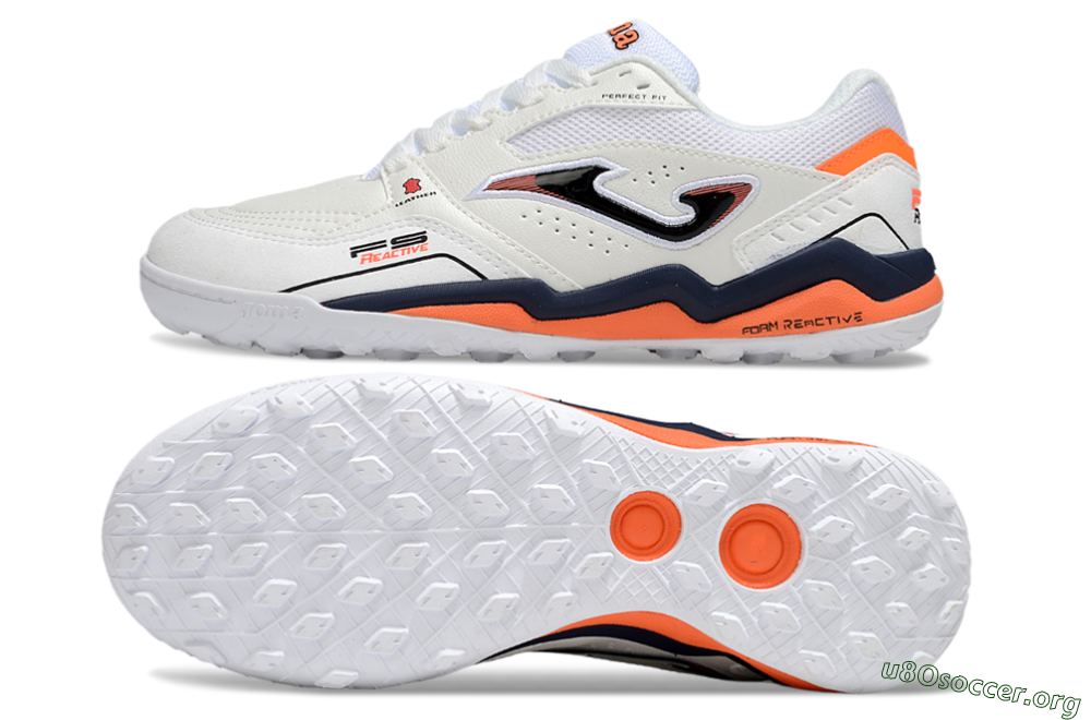 Joma Top Flex TF Football Shoes - White/Blue/Red 1