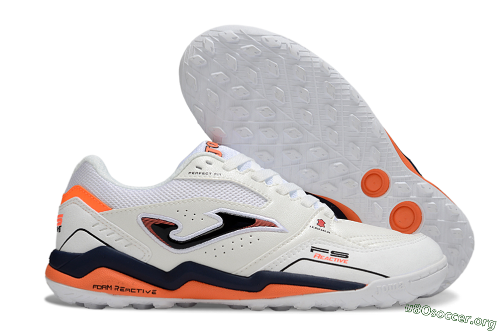 Joma Top Flex TF Football Shoes - White/Blue/Red 2