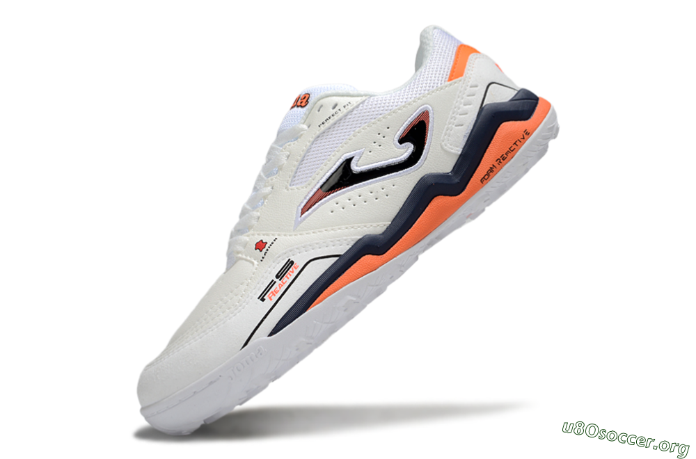 Joma Top Flex TF Football Shoes - White/Blue/Red 5