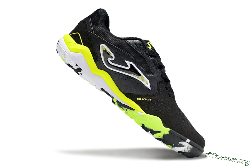 Joma Top Flex TF Football Shoes - Black/White/Yellow 4