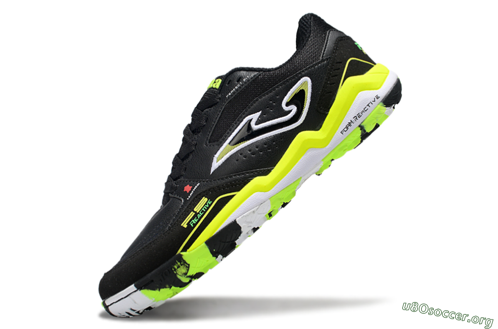 Joma Top Flex TF Football Shoes - Black/White/Yellow 5