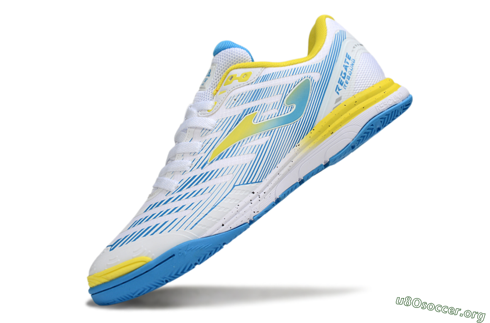 Joma Top Flex IC Football Shoes - White/Blue/Yellow 5
