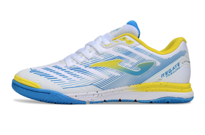 Joma Top Flex IC Football Shoes - White/Blue/Yellow