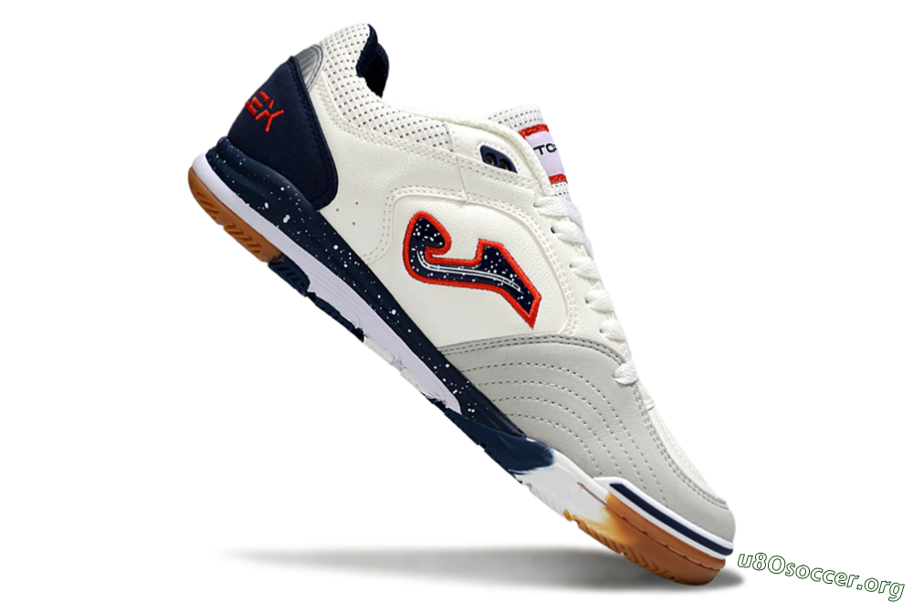Joma Top Flex IC Football Shoes - White/Blue/Red 4