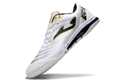 Joma Top Flex IC Football Shoes - White/Black/Gold