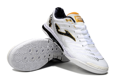 Joma Top Flex IC Football Shoes - White/Black/Gold