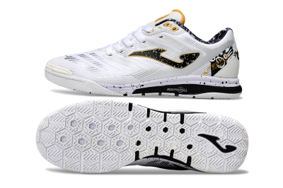 Joma Top Flex IC Football Shoes - White/Black/Gold
