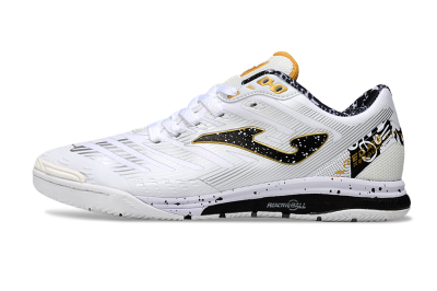 Joma Top Flex IC Football Shoes - White/Black/Gold