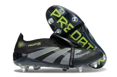 Adidas Predator 25 Elite Foldover Tongue SG Football Boots - Black/Grey/Yellow