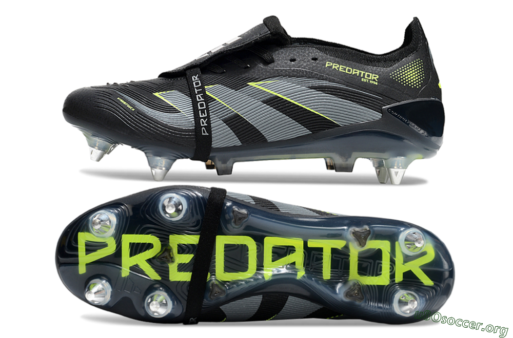 Adidas Predator 25 Elite Foldover Tongue SG Football Boots - Black/Grey/Yellow 1