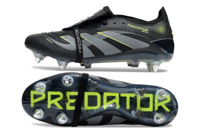 Adidas Predator 25 Elite Foldover Tongue SG Football Boots - Black/Grey/Yellow