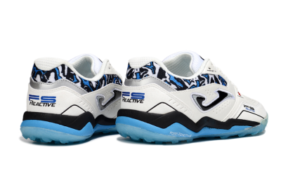Joma Top Flex TF Football Shoes - White/Black/Blue