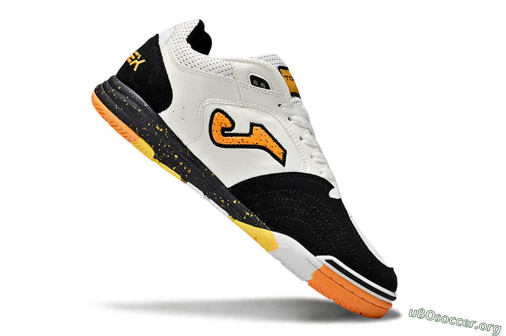 Joma Top Flex IC Football Shoes - White/Yellow/Black 4