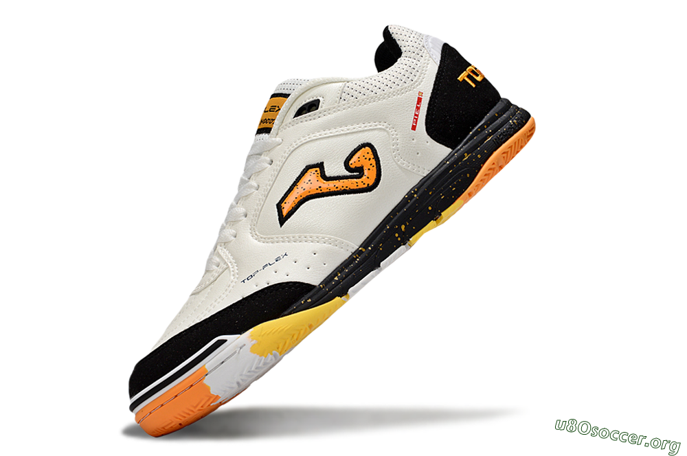 Joma Top Flex IC Football Shoes - White/Yellow/Black 5