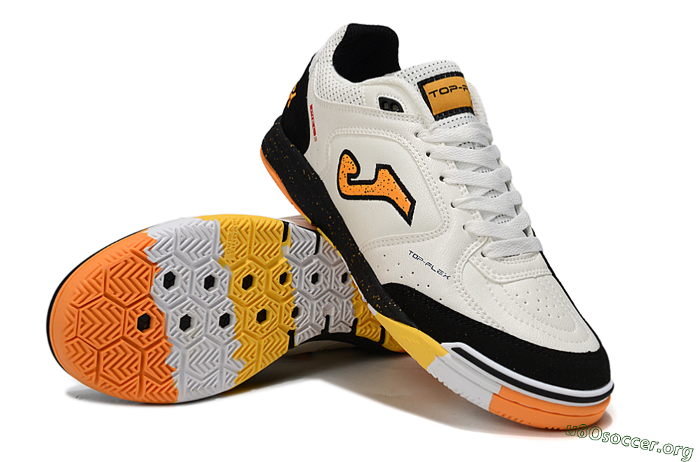 Joma Top Flex IC Football Shoes - White/Yellow/Black 0